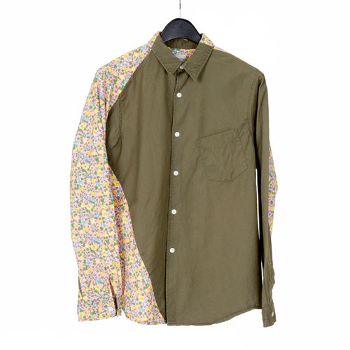 NEPENTHES NEW YORK TWISTED L/S FLORAL BUTTON UP